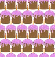 a pattern with chocolate cake and candles vector