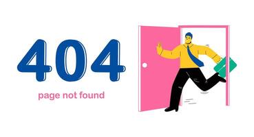 404 error, unavailable webpage. Page not found, technical web site problem. Flat illustration isolated on white background vector