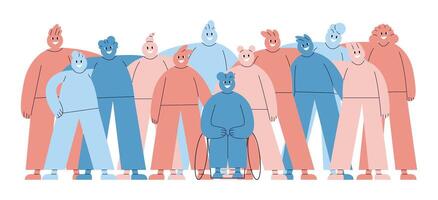 Diverse abstract characters. Social diversity, equality concept. Flat illustration isolated on white background vector