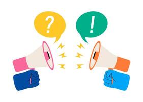Bubble chat with question mark and information sign. Colorful illustration vector