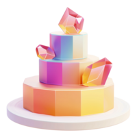 A cake with colorful crystals on top png