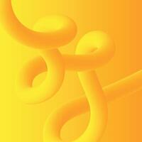 Abstract 3d curve line. Yellow gradient liquid blended fluid. 3d blend stripe path. Creative yellow fluid shape design. Futuristic wave concept vector
