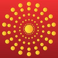 Red background and Yellow halftone dotted pattern. The background features smooth gradient from red to yellow vector