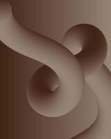 Chocolate wavy background. chocolate cream, dark brown color flowing liquid, smooth silk texture. Swirl flowing waves. Abstract illustration vector