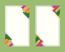 Geometric Corner Frame Templates with Colorful Shapes vector