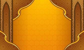Golden Islamic Arch Background with Ornate Patterns vector