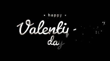 Happy Valentine's Day Glitter Text Animation, Alpha Channel Transparent, Shiny Blink Text video