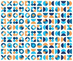 Bauhaus Inspired Seamless Geometric Pattern with Abstract Shapes. Seamless Geometric Pattern with Circles and Abstract Shape vector