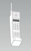 Vintage retro mobile phone with large buttons and antenna vector