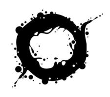 Artistic black ink circle with splattered effect vector