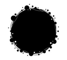 Abstract black ink splash with circular shape with splattered effect vector