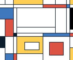 Modern Bauhaus Style Composition with Geometric Shapes. Mondrian Inspired Abstract Composition with Geometric Shapes vector