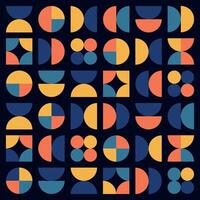 Colorful Bauhaus Geometric Pattern with Circular and Abstract Forms. Abstract Colorful Geometric Pattern with Symmetric Circles vector