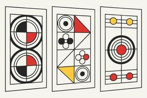 Geometric Abstract Art with Bold Red and Black Designs vector