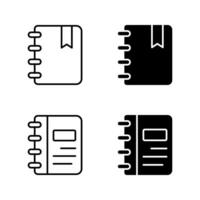 diary icon set. vector