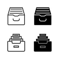 archive storage icon set vector