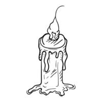 a drawing of a candle with melted wax vector