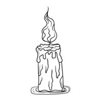 a drawing of a burning candle with a flame vector