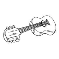 a drawing of a guitar on a white background vector