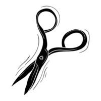 a black and white drawing of a pair of scissors vector