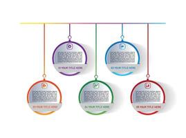 infographic with six different colored circles vector