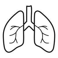 Lungs icon. Outline respiratory organ glyph for web design isolated on white background. vector