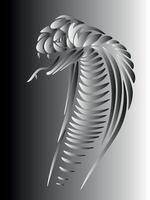 An abstract and minimalist design of a cobra, emphasizing its skeletal structure with smooth lines and sharp, elegant curves. vector