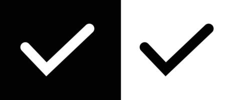 Checkmark right symbol tick sign. Black and white checkmark. Tick symbol on black and white background. eps 10 vector