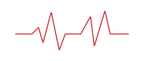Heartbeat red line . Heart rate monitor line isolated on white background. Heart cardiogram line. illustration. EPS 10 vector