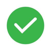 Check mark icon. Tick of right, ok and yes . Tick symbol. Green check mark isolated on white background. Sign of approved in checklist. eps10 vector