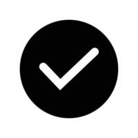 Check mark icon. Tick of right, ok and yes . Tick symbol. Black check mark on white background. Sign of approved in checklist. eps10 vector