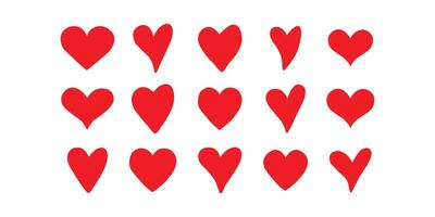 Heart set. Heart or love valentine illustration set isolated on white background. Red love, heart pattern illustration. illustration. vector