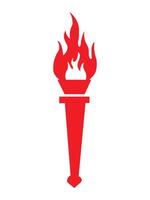 Torch flame icon. Torch hot flame , power flaming. Torch flame flat style isolated on white background. Antique torch with the fire of Prometheus. illustration. vector