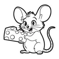 A fun and lovable rat silhouette holding a piece of cheese, perfect for capturing the playful side of these intelligent creatures vector