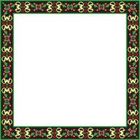 square colored ancient Russian ornament. Slavic rectangle, border, frame. Painting of royal chambers. vector