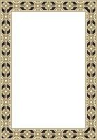 square European gold and black ornament. Rectangular pattern, circle, ring of the Middle Ages. Revival border. Decoration of palaces and churches. vector