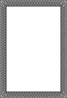 monochrome black square Yakut ornament. An endless rectangular border, a frame of the northern peoples of Far East. vector