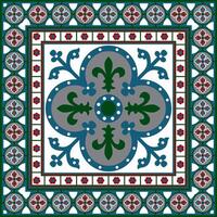 colored square gothic ornament. Medieval European rectangle, border. Classic pattern of the Germans, Angles, Saxons, Frank vector
