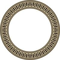 gold with black round Egyptian ornament. Circle, frame, ring of ancient Egypt.Pattern of lotus flower vector