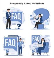 Frequently asked questions. FAQ, faq, faq, frequently asked questions. illustration. vector