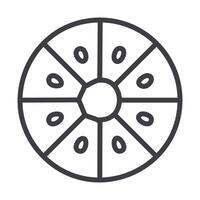 Sliced kiwi fruit outline icon isolated on white background for your web and mobile app design vector