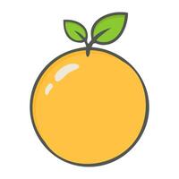 Orange fruit icon for web design isolated on white background vector