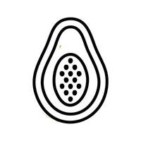 Half slice of papaya fruit outline icon over white background. illustration. vector