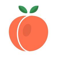 Peach flat icon. Fruit sign. Graph symbol for cooking web site and apps design, logo, app, UI. vector