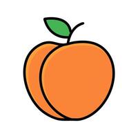 Apricot flat icon. Peach, peachcot illustration. vector