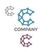 Crypto Network Blockchain logo design vector
