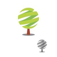 Simple Sphere Green Tree logo icon design vector