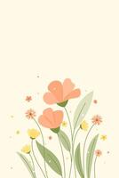 vertical spring background with flowers vector