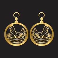 Rustic Hen Earrings Cut File vector