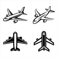 Airplane with Contrails Art vector